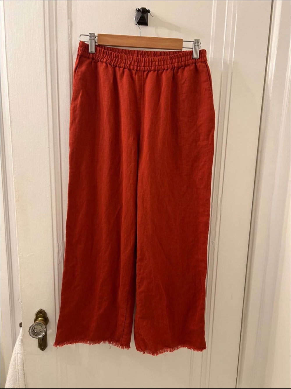 Free People Rust Red Cropped Wide-Leg Pants